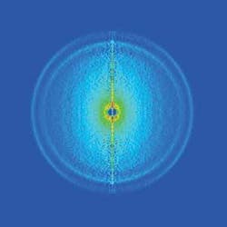 FIGURE 3. A kilohertz-repetition-rate amplifier and optical parametric amplifier (OPA) can be used to provide high signal-to-noise data over a wide range of wavelengths. The inverse-Abel-transformed photoelectron image of benzene can be studied following S1← S0 excitation using 254 nm light from a Coherent OperA pumped by 35 fs pulses at 800 nm. Data courtesy of Professor Helen Fielding from University College London (London, England). FIGURE 3. A kilohertz-repetition-rate amplifier and optical parametric amplifier (OPA) can be used to provide high signal-to-noise data over a wide range of wavelengths. The inverse-Abel-transformed photoelectron image of benzene can be studied following S1← S0 excitation using 254 nm light from a Coherent OperA pumped by 35 fs pulses at 800 nm. Data courtesy of Professor Helen Fielding from University College London (London, England).
