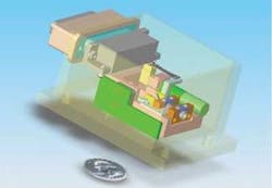 FIGURE 2. The Daylight Solutions tunable EC-QCL has a miniature laser cavity inside a small footprint. FIGURE 2. The Daylight Solutions tunable EC-QCL has a miniature laser cavity inside a small footprint.