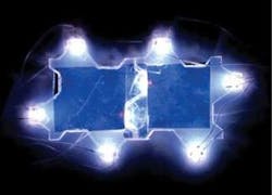 FIGURE 1. A backlight unit consisting of planar flexible-light-guide technology mixes red, green, and blue light in the same plane as LED surfaces. FIGURE 1. A backlight unit consisting of planar flexible-light-guide technology mixes red, green, and blue light in the same plane as LED surfaces.