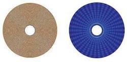 A cylindrical hyperlens contains concentric layers of metal and dielectric (left). In a simulation, photons with a high (m = 20) angular-momentum state penetrate to the cylinder’s inner surface (right). A cylindrical hyperlens contains concentric layers of metal and dielectric (left). In a simulation, photons with a high (m = 20) angular-momentum state penetrate to the cylinder’s inner surface (right).