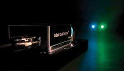 FIGURE 2. The all-solid-state Dual Calypso emits simultaneously at 491 and 532 nm in a single beam with 20 mW of output power for each beam. FIGURE 2. The all-solid-state Dual Calypso emits simultaneously at 491 and 532 nm in a single beam with 20 mW of output power for each beam.