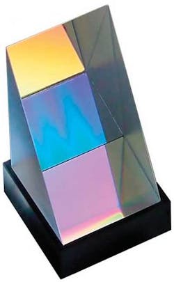 FIGURE 1. A reflection grism is used for dispersion compensation and pulse compression. Grisms can be cemented or air spaced, depending on the nature of the application. FIGURE 1. A reflection grism is used for dispersion compensation and pulse compression. Grisms can be cemented or air spaced, depending on the nature of the application.