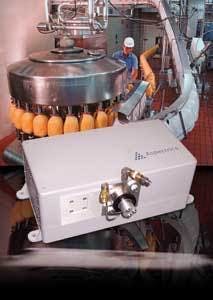 FIGURE 2. The MultiComponent 2750 analyzer uses encoded photometrics IR spectroscopy to analyze edible oils, protein, fat, alcohols, and starch in the 1375 to 2750 nm range. The system relies upon the modulation of polychromatic infrared light from a quartz halogen lamp in conjunction with a high-speed rotating encoder disk and a single-point detector. FIGURE 2. The MultiComponent 2750 analyzer uses encoded photometrics IR spectroscopy to analyze edible oils, protein, fat, alcohols, and starch in the 1375 to 2750 nm range. The system relies upon the modulation of polychromatic infrared light from a quartz halogen lamp in conjunction with a high-speed rotating encoder disk and a single-point detector.