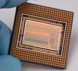 FIGURE 5. Packaged for ground-based astronomy, the SIDECAR ASIC chip is only 14.5 &times; 22 mm in size.