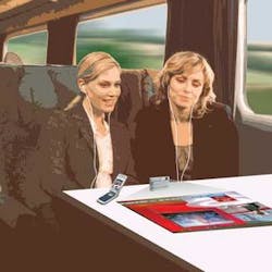 FIGURE 4. The Light Blue Optics holographic laser projection system can be miniaturized to dimensions as small as 5 cc. Mobile television can be displayed through a tiny projector accessory that communicates wirelessly with a cell phone or other mobile device. FIGURE 4. The Light Blue Optics holographic laser projection system can be miniaturized to dimensions as small as 5 cc. Mobile television can be displayed through a tiny projector accessory that communicates wirelessly with a cell phone or other mobile device.