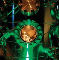 The attosecond-scale measurement scheme uses a commercial Ti:sapphire laser to deliver waveform-controlled few-cycle, 5 fs near-infrared (750 nm) laser pulses at a repetition rate of 4 kHz. The laser pulses produce isolated coincident 300-attosecond EUV pulses used for real-time observation of rapid electron motion inside atoms, molecules, and solids.