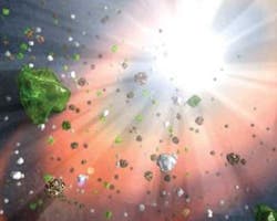 Astronomers have found evidence that the mysterious dust in the early universe could have been created in the cooler outer regions around far-away, superluminous quasars. The presence of the minerals that make up periodot, rubies, sapphires, and other crystals sets the dust apart from typical interstellar dust.