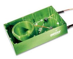 FIGURE 2. The basic configuration of a fiber laser includes lengths of fiber and a combiner to couple light into the fiber from a pump laser diode. FIGURE 2. The basic configuration of a fiber laser includes lengths of fiber and a combiner to couple light into the fiber from a pump laser diode.