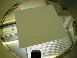 FIGURE 3. In an electroplating process, RPC Photonics turns a resist master into a durable metal master (nickel) that can be used for the production of polymer micro-optics. FIGURE 3. In an electroplating process, RPC Photonics turns a resist master into a durable metal master (nickel) that can be used for the production of polymer micro-optics.