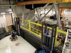 FIGURE 2. Dynamic interferometry data is used to verify polishing of 8.4 m (foreground) and 6.4 m (background) mirrors.