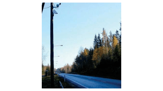 The DCS111 laser system installed on a pole monitors a roadway near Kouvola, Utti, Finland.