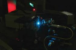 A blue photonic-quantum-ring laser showcases 3-D whispering-cave-mode emission with ultralow threshold current less than that of VCSELs or LEDs. A blue photonic-quantum-ring laser showcases 3-D whispering-cave-mode emission with ultralow threshold current less than that of VCSELs or LEDs.