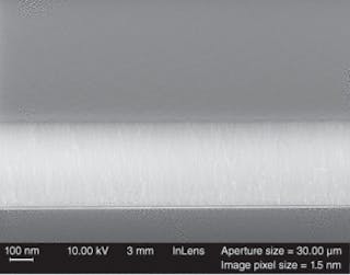 FIGURE 1. A fiber laser can be used for pulsed laser deposition to fabricate smooth zirconium oxide films on silicon. The picosecond pulses allow deposition of amorphous films at room temperature and the high repetition rate enables the upscaling of the growth rate while maintaining the high quality of the deposited films. Growth rate is comparable to other pulsed vapor deposition methods and is in the range of a few nanometers per second.