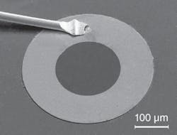 A scanning-electron micrograph of the actual device.