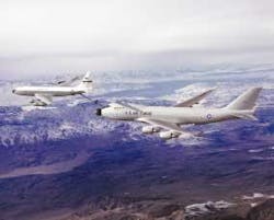 FIGURE 1. Refueling the Airborne Laser, shown after the Boeing 747 aircraft was modified, but before the laser was installed.