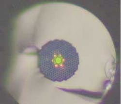 FIGURE 1. This silica hollow-core PCF is designed to guide green light. FIGURE 1. This silica hollow-core PCF is designed to guide green light.