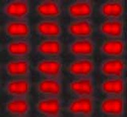 Silicon imaged in a crystal orientation shows atoms with spacings of 0.78 Å; analysis of the power spectrum shows presence of information down to 0.61 Å. Silicon imaged in a crystal orientation shows atoms with spacings of 0.78 Å; analysis of the power spectrum shows presence of information down to 0.61 Å.