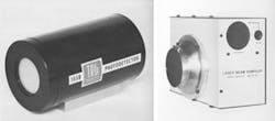 FIGURE 2. Photodetectors from 1965 included the TRG model 105B, weighing 4 lb and measuring 7 in. in length (left), and the EG&G laser beam sampler that could measure power levels up to 10 GW (right). A handful of detector providers in 1965 have multiplied into hundreds of suppliers to the laser test and measurement industry. FIGURE 2. Photodetectors from 1965 included the TRG model 105B, weighing 4 lb and measuring 7 in. in length (left), and the EG&G laser beam sampler that could measure power levels up to 10 GW (right). A handful of detector providers in 1965 have multiplied into hundreds of suppliers to the laser test and measurement industry.