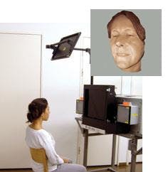 A movable holography setup takes single-shot digital portrait holograms. The resulting portraits show fine detail (inset); their data can be correlated to other digital data such as x-ray tomograms.