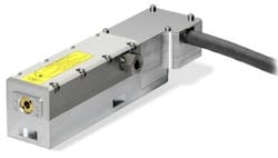 FIGURE 3. A 1064 nm microchip laser, measuring 142 × 37 × 34.5 mm, can be externally triggered at rates from 10 Hz to 2 KHz and used to seed an amplifier. FIGURE 3. A 1064 nm microchip laser, measuring 142 × 37 × 34.5 mm, can be externally triggered at rates from 10 Hz to 2 KHz and used to seed an amplifier.