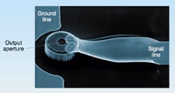 FIGURE 1. Cielo Communications described its gallium arsenide-based 1310-nm VCSEL technology in May at the Conference on Lasers and Electro-optics, seen in schematic (left) and SEM photograph (above). FIGURE 1. Cielo Communications described its gallium arsenide-based 1310-nm VCSEL technology in May at the Conference on Lasers and Electro-optics, seen in schematic (left) and SEM photograph (above).