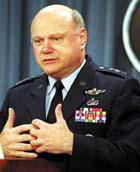 Lt. Gen. Ronald T. Kadish, director of the Ballistic Missile Defense Organization, conducted a press briefing on the restructured missile-defense program and testing plan July 13 at the Pentagon.