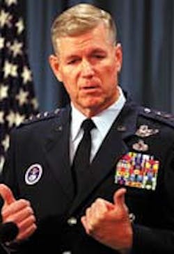 Air Force Gen. Richard B. Myers, named by President George W. Bush to be the next chairman of the Joint Chiefs of Staff, has testified before congress in support of the laser defense program. Air Force Gen. Richard B. Myers, named by President George W. Bush to be the next chairman of the Joint Chiefs of Staff, has testified before congress in support of the laser defense program.