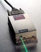 FIGURE 1. An optically pumped, frequency-doubled, vertical-cavity surface-emitting laser efficiently produces 460-nm light, potentially replacing small argon-ion lasers for many applications. FIGURE 1. An optically pumped, frequency-doubled, vertical-cavity surface-emitting laser efficiently produces 460-nm light, potentially replacing small argon-ion lasers for many applications.