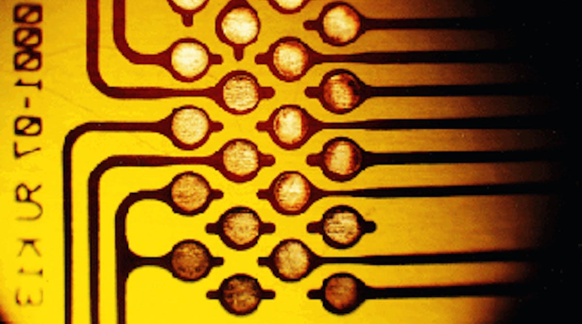 FIGURE 1. The flexible printed circuit is one kind of microelectronics packaging that benefits from laser micromachining; others are ball grid arrays, multichip modules, and micro vias.