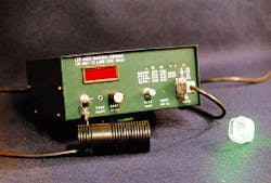 FIGURE 3. All the parts of low-noise, 50-mW, green-emitting diode-pumped solid-state laser, including pump-laser diodes and nonlinear crystal, are produced in China. FIGURE 3. All the parts of low-noise, 50-mW, green-emitting diode-pumped solid-state laser, including pump-laser diodes and nonlinear crystal, are produced in China.