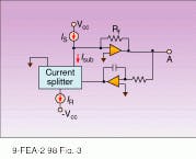 FIGURE 3. Feedback loop in the New Focus Nirvana auto-balanced photoreceiver splits the reference photodetector current IR to generate the cancellation photocurrent Isub. The laser amplitude noise is canceled when the dc value of Isub equals the photocurrent IS from the signal photodetector. FIGURE 3. Feedback loop in the New Focus Nirvana auto-balanced photoreceiver splits the reference photodetector current IR to generate the cancellation photocurrent Isub. The laser amplitude noise is canceled when the dc value of Isub equals the photocurrent IS from the signal photodetector.