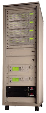 FIGURE 3. Rack-mounted computer-controlled test platform performs laser-diode burn-in tests. FIGURE 3. Rack-mounted computer-controlled test platform performs laser-diode burn-in tests.
