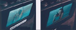 Standard active-matrix LCDs suffer from image degradation when viewed from an angle (left). SpectraVue-enhanced system (right) improves the image at off-angles. Standard active-matrix LCDs suffer from image degradation when viewed from an angle (left). SpectraVue-enhanced system (right) improves the image at off-angles.