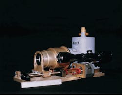 Prototype of the IMSS system shows system optic (left) and cooled focal-plane array detector (rear). Rangefinder (front) allows target selection. Prototype of the IMSS system shows system optic (left) and cooled focal-plane array detector (rear). Rangefinder (front) allows target selection.