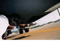 FIGURE 3. Lidar-system exit port is an optical-window/protective-shutter combination that replaces a standard composite panel in the skin of the aircraft. FIGURE 3. Lidar-system exit port is an optical-window/protective-shutter combination that replaces a standard composite panel in the skin of the aircraft.