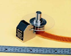 FIGURE 1. Diffraction-based encoder offers precision motion control in a compact, economical device. Scale is in inches. FIGURE 1. Diffraction-based encoder offers precision motion control in a compact, economical device. Scale is in inches.