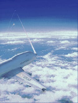 Forecasters predict that, by 2010, speed-of-light airplane-based laser weapons will be able to defend airbases, ports, and aircraft carriers from ballistic missile attacks. Forecasters predict that, by 2010, speed-of-light airplane-based laser weapons will be able to defend airbases, ports, and aircraft carriers from ballistic missile attacks.