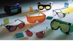 FIGURE 2. A spectrum of eye-protection styles and materials allows customizing laser safety to not only fit the application but the individual user as well. FIGURE 2. A spectrum of eye-protection styles and materials allows customizing laser safety to not only fit the application but the individual user as well.