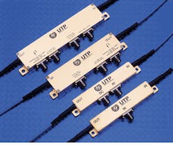 Telecommunications systems, analog fiberoptic communication links, cable-television (CATV) transmission and distribution, navigation systems, and several scientific and industrial applications use lithium niobate modulators. Formats range from four-port device for CATV systems (top) to simple phase modulator (bottom). Telecommunications systems, analog fiberoptic communication links, cable-television (CATV) transmission and distribution, navigation systems, and several scientific and industrial applications use lithium niobate modulators. Formats range from four-port device for CATV systems (top) to simple phase modulator (bottom).