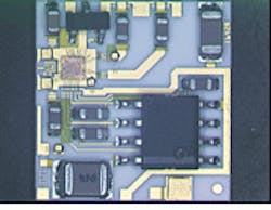 Gallium arsenide integrated circuit can be used in 2.5-Gbit/s optical receivers for applications that use data transmission over fiber, such as local- and wide-area networks. Gallium arsenide integrated circuit can be used in 2.5-Gbit/s optical receivers for applications that use data transmission over fiber, such as local- and wide-area networks.