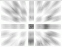 Center square of raw image taken with a computed-tomography imaging spectrometer is the result of direct imaging through a computer-generated holographic disperser and undergoes no dispersion. To produce the final image cube, software must map data from all diffraction orders into each voxel of the image cube, a computationally intensive task. (Image is shown in inverted contrast.) Center square of raw image taken with a computed-tomography imaging spectrometer is the result of direct imaging through a computer-generated holographic disperser and undergoes no dispersion. To produce the final image cube, software must map data from all diffraction orders into each voxel of the image cube, a computationally intensive task. (Image is shown in inverted contrast.)