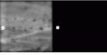 FIGURE 4. Each frame of target-tracking image sequence compares a panchromatic view of scene imaged with the CTIS (left) with a processed view of the same scene (right). The white pixel indicates location of target spectrum. Images were acquired with a 640 × 480-pixel CCD detector. FIGURE 4. Each frame of target-tracking image sequence compares a panchromatic view of scene imaged with the CTIS (left) with a processed view of the same scene (right). The white pixel indicates location of target spectrum. Images were acquired with a 640 × 480-pixel CCD detector.