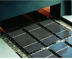 FIGURE 3. Polycrystalline silicon cells are rectangular, making efficient packing possible.