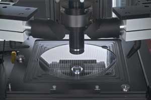 FIGURE 4. Efficient metrology plays a major role in cost-effective wafer-level optics manufacturing. Lens characterization must be performed at high speed, yet very precisely.