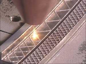 FIGURE 4. Laser additive manufacturing can be used to build the thin 0.3 mm walls for the lattice on an aerospace component. The lattice is filled with a ceramic to form a seal against the blade that rubs against it.