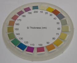 Single-layer silicon films with different thicknesses deposited on an aluminum layer surface. Single-layer silicon films with different thicknesses deposited on an aluminum layer surface.