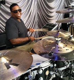 FIGURE 1. Aaron Spears, the drummer for mega-platinum R&B superstar Usher, is a Zildjian cymbal user. FIGURE 1. Aaron Spears, the drummer for mega-platinum R&B superstar Usher, is a Zildjian cymbal user.