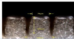 FIGURE 5. The fiber laser marker can be used in ceramics machining, as it can avoid micro-cracking for a wide variety of features in ceramic materials. FIGURE 5. The fiber laser marker can be used in ceramics machining, as it can avoid micro-cracking for a wide variety of features in ceramic materials.