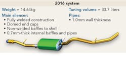 FIGURE 2. Modern silencers have shells, heads, and reduced baffle thicknesses, among other advantages, thanks to laser welding. FIGURE 2. Modern silencers have shells, heads, and reduced baffle thicknesses, among other advantages, thanks to laser welding.
