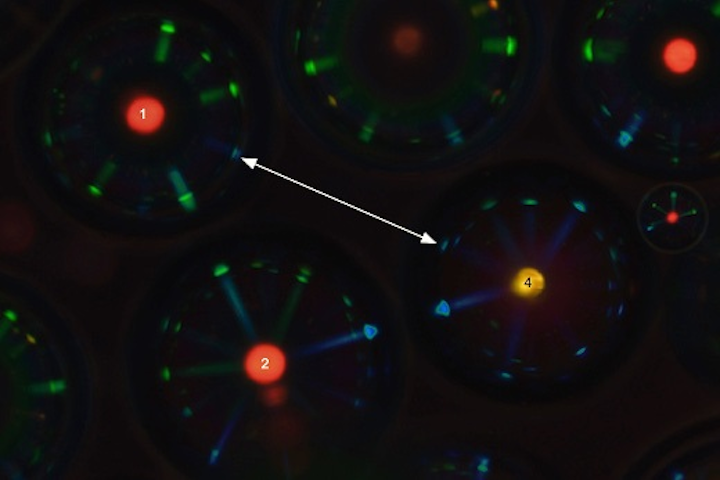 The University of Luxembourg and other multinational groups are using liquid crystal to generate patterns that cannot be cloned in order to reduce counterfeiting. (Image credit: University of Luxembourg)